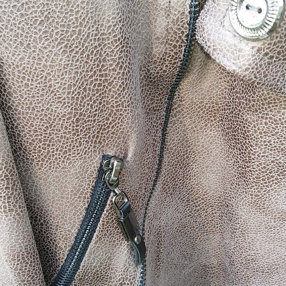 Jus D' Orange Paris Open Biker Brown Jacket - Sz.3 - Picture 10 of 14